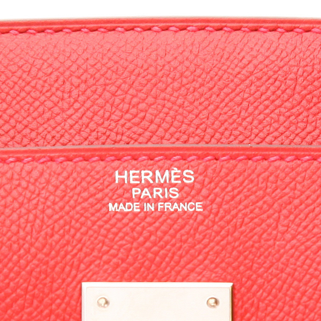 Bolso de mano Hermès  Birkin 30 cm en cuero epsom rojo - Detail D2