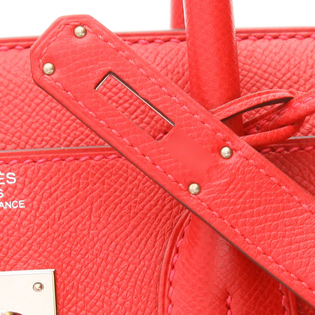 Borsa Hermès  Birkin 30 cm in pelle Epsom rossa - Detail D4
