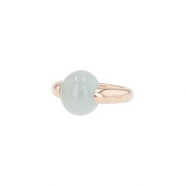 Pomellato Luna small model ring in pink gold and chalcedony