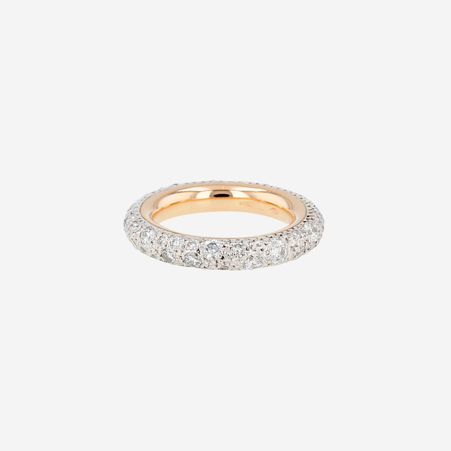 Pomellato Tango ring in yellow gold, silver and diamonds