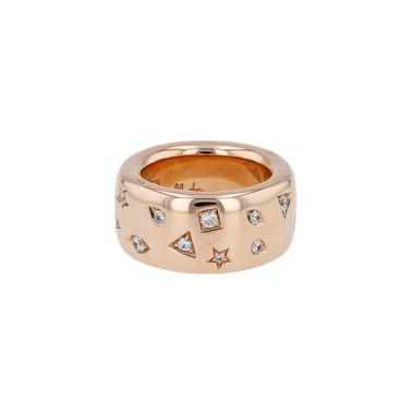 Anello Pomellato Iconica modello grande in oro rosa e diamanti