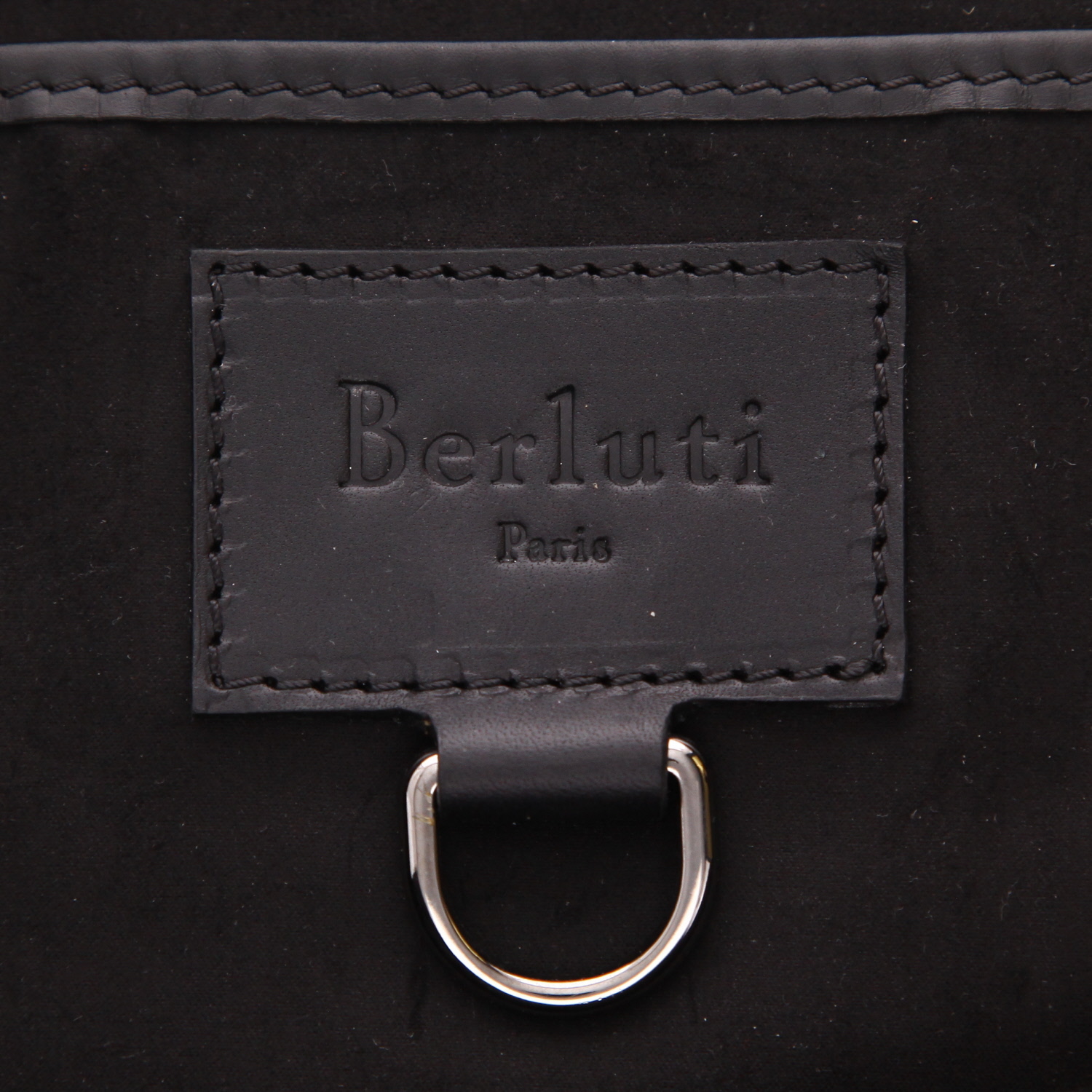 Sac à dos Berluti   en toile beige et cuir marron - Detail D2