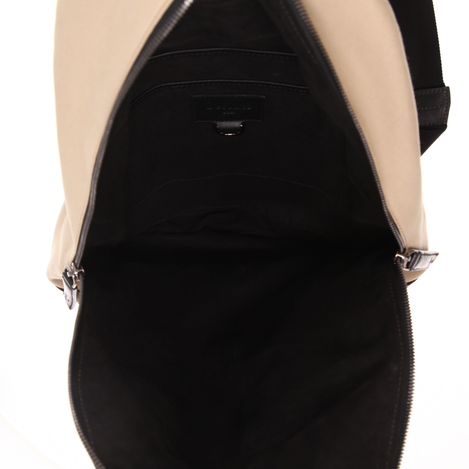 Berluti   backpack  in beige canvas  and brown leather - Detail D3