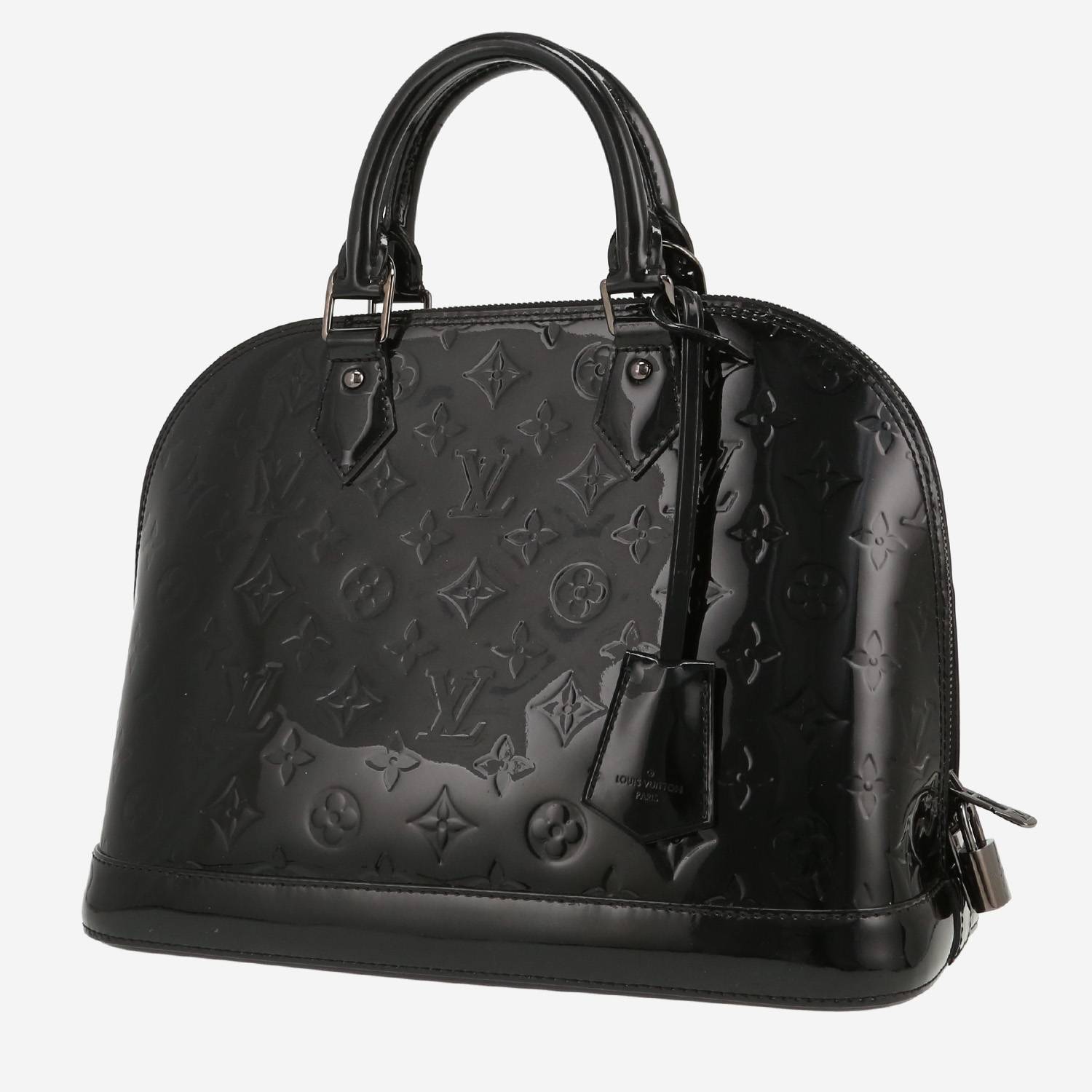 Bolso de mano Louis Vuitton  Alma en charol Monogram negro