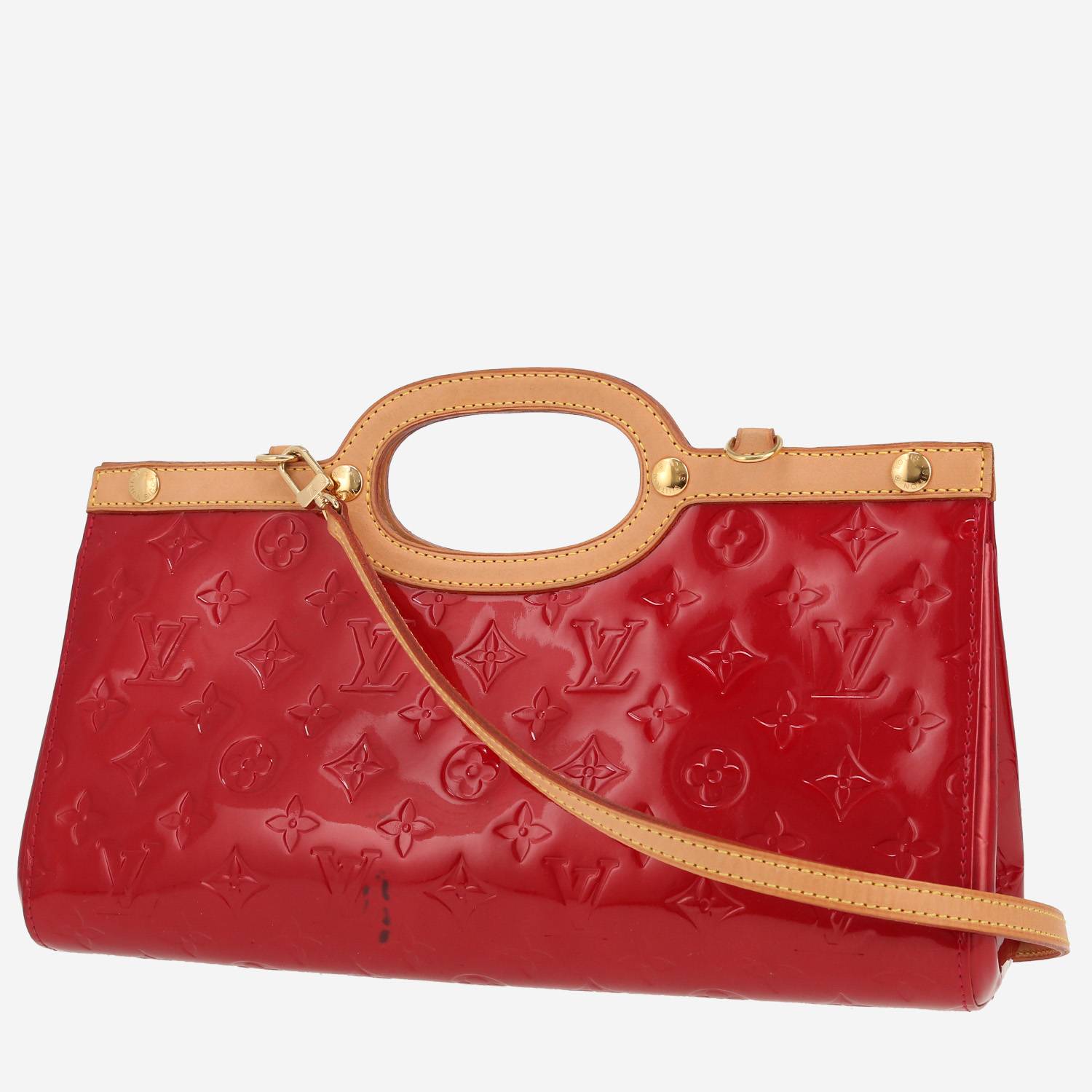 Borsa Louis Vuitton  Roxbury in pelle verniciata monogram rossa e pelle naturale