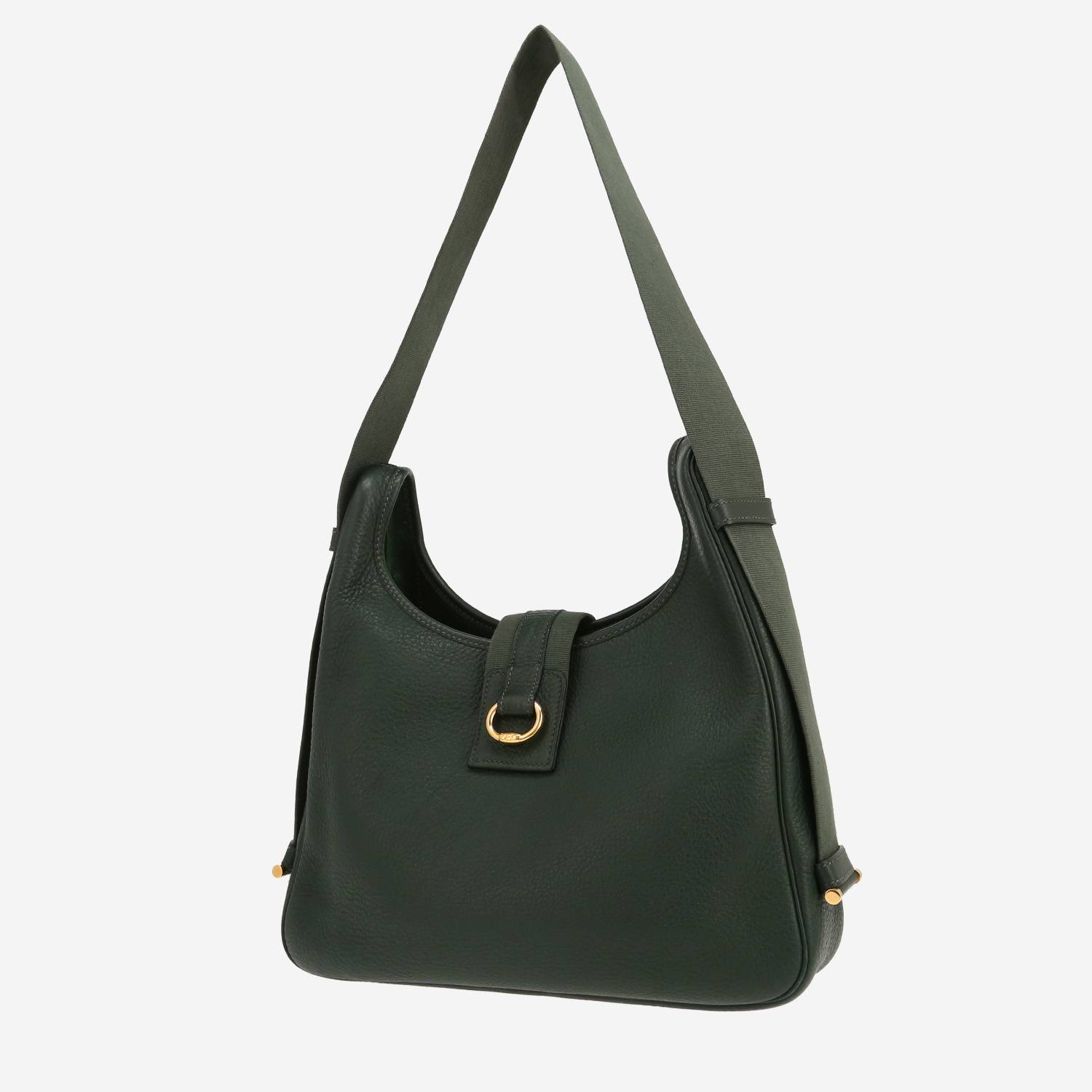 Hermès  Tsako handbag  in green grained leather