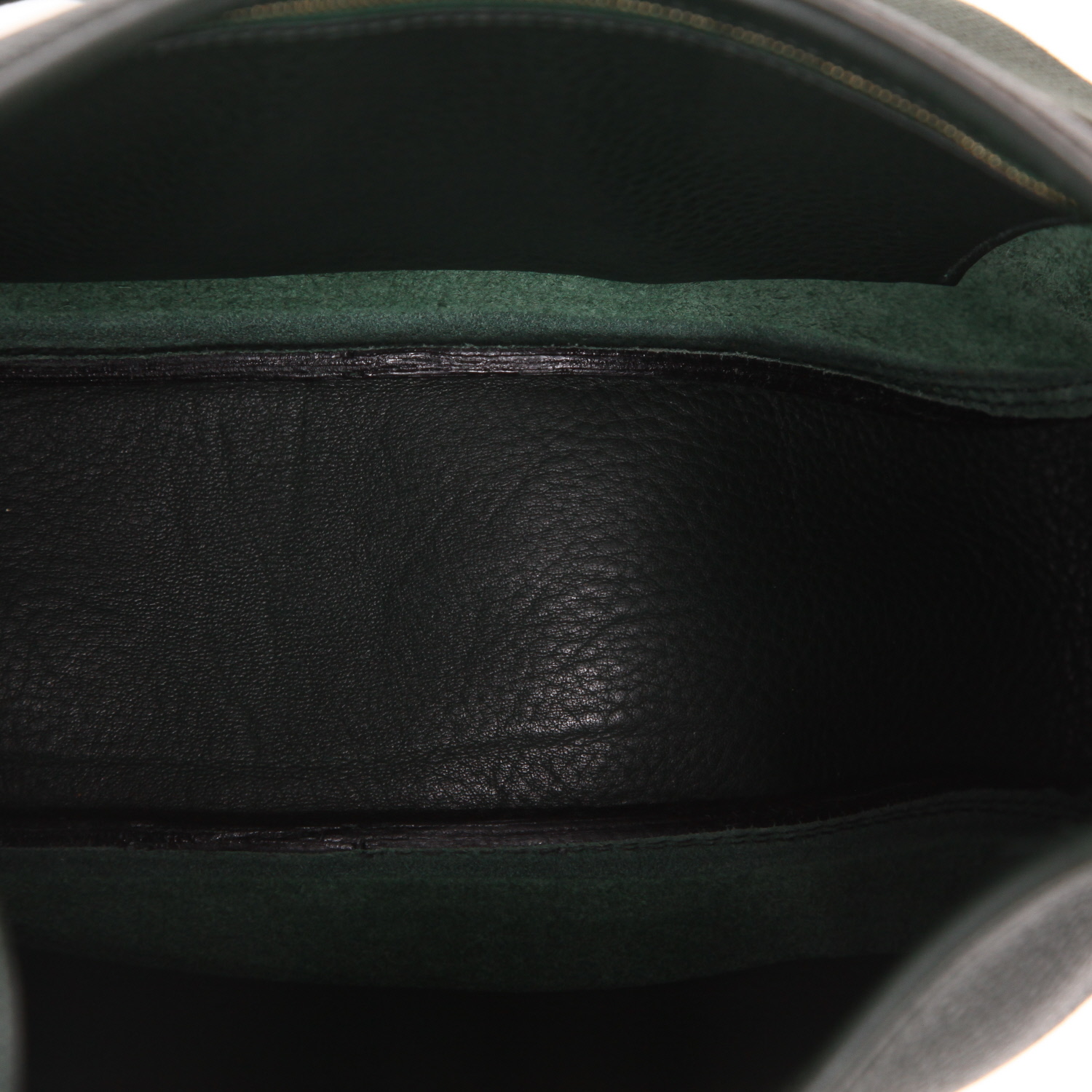 Sac à main Hermès  Tsako en cuir grainé vert - Detail D3