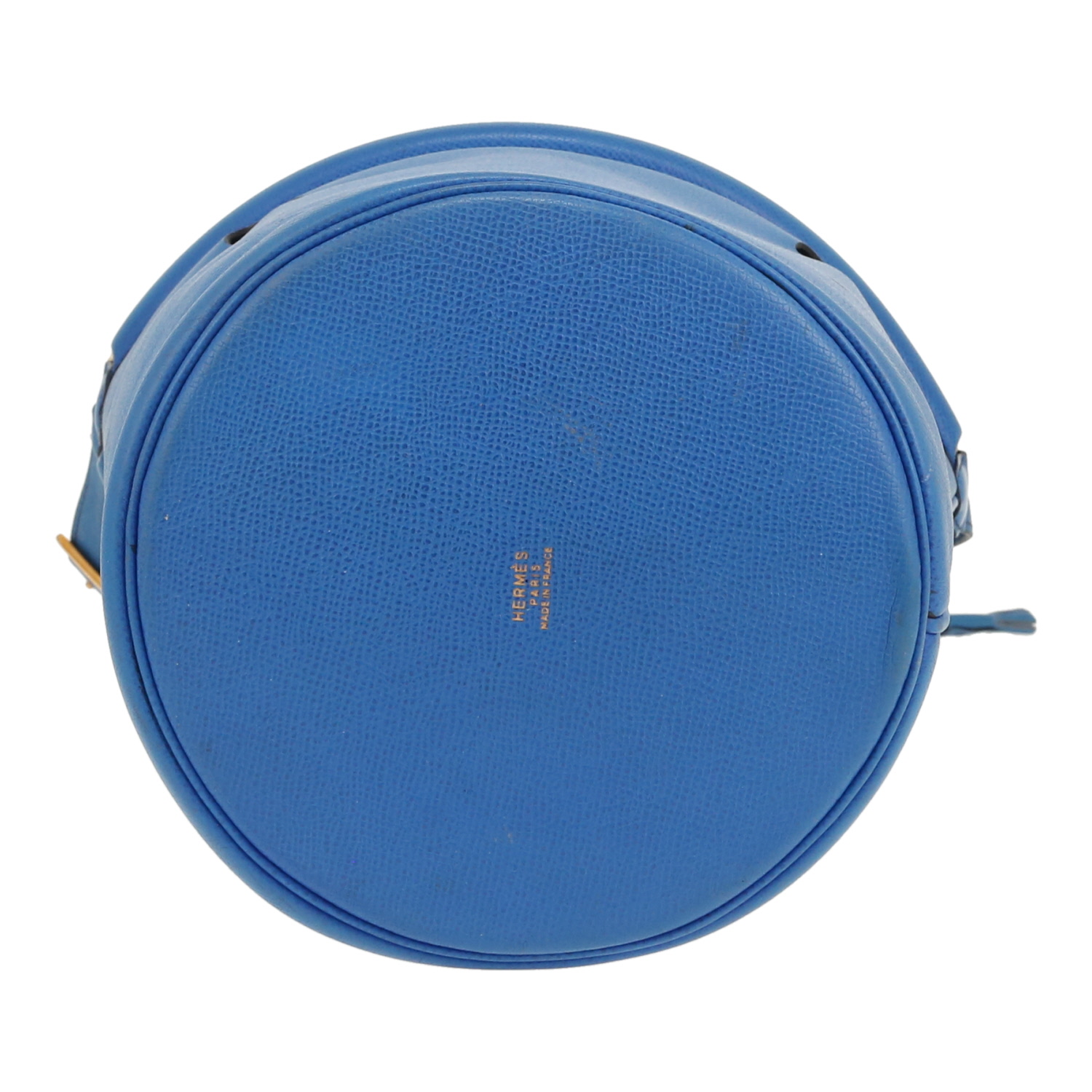 Bolso de mano Hermès  Mangeoire en cuero Courchevel azul - Detail D1