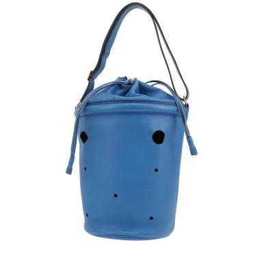 Borsa Hermès  Mangeoire in pelle Courchevel blu