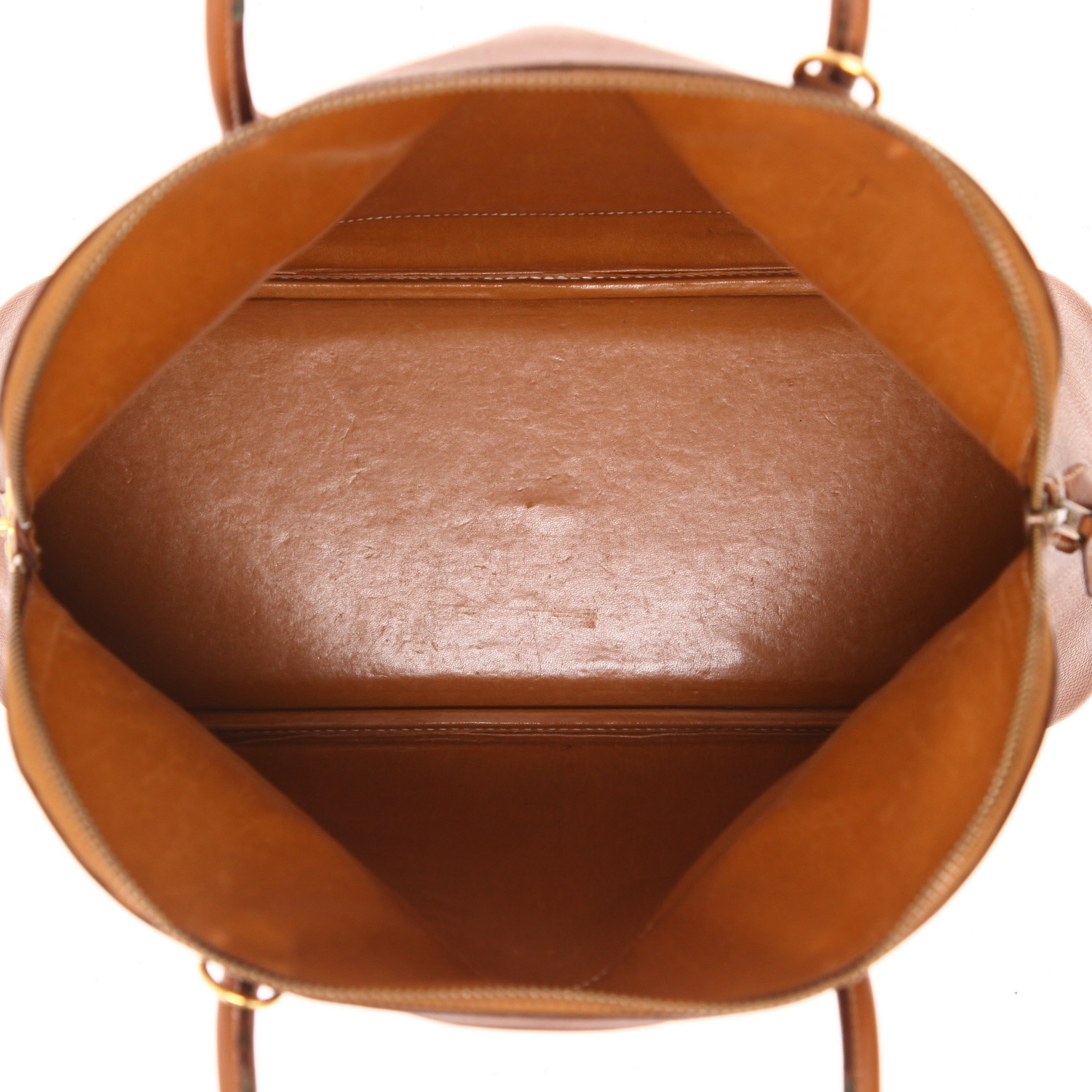 Hermès  Bolide 35 cm handbag  in gold Courchevel leather - Detail D3