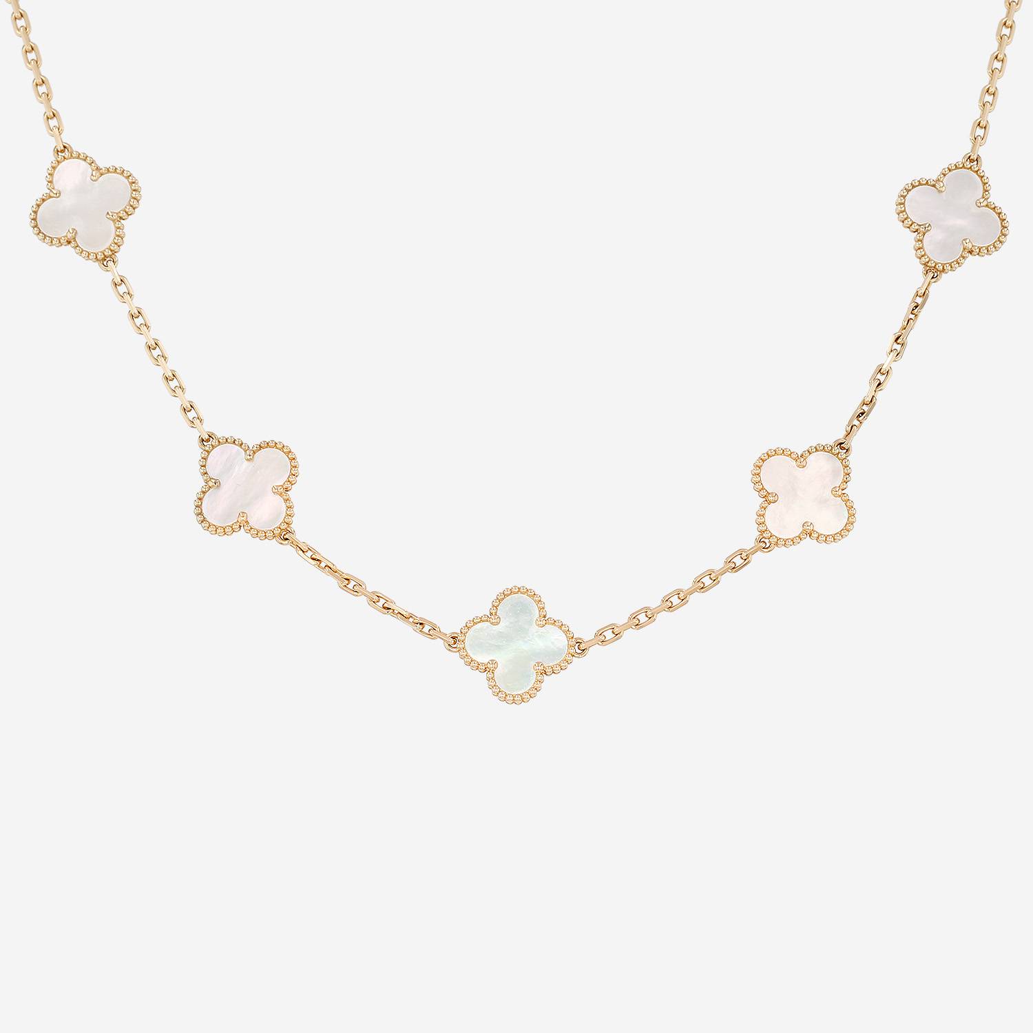 Collar Van Cleef & Arpels Vintage Alhambra de oro amarillo y nácar