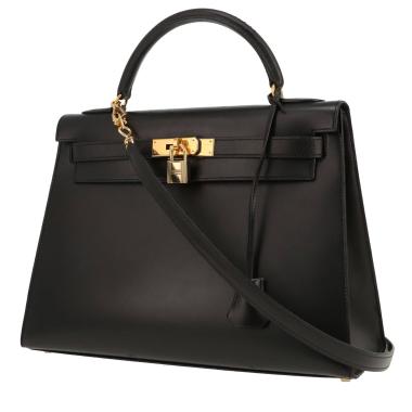 Hermès  Kelly 32 cm handbag  in black box leather