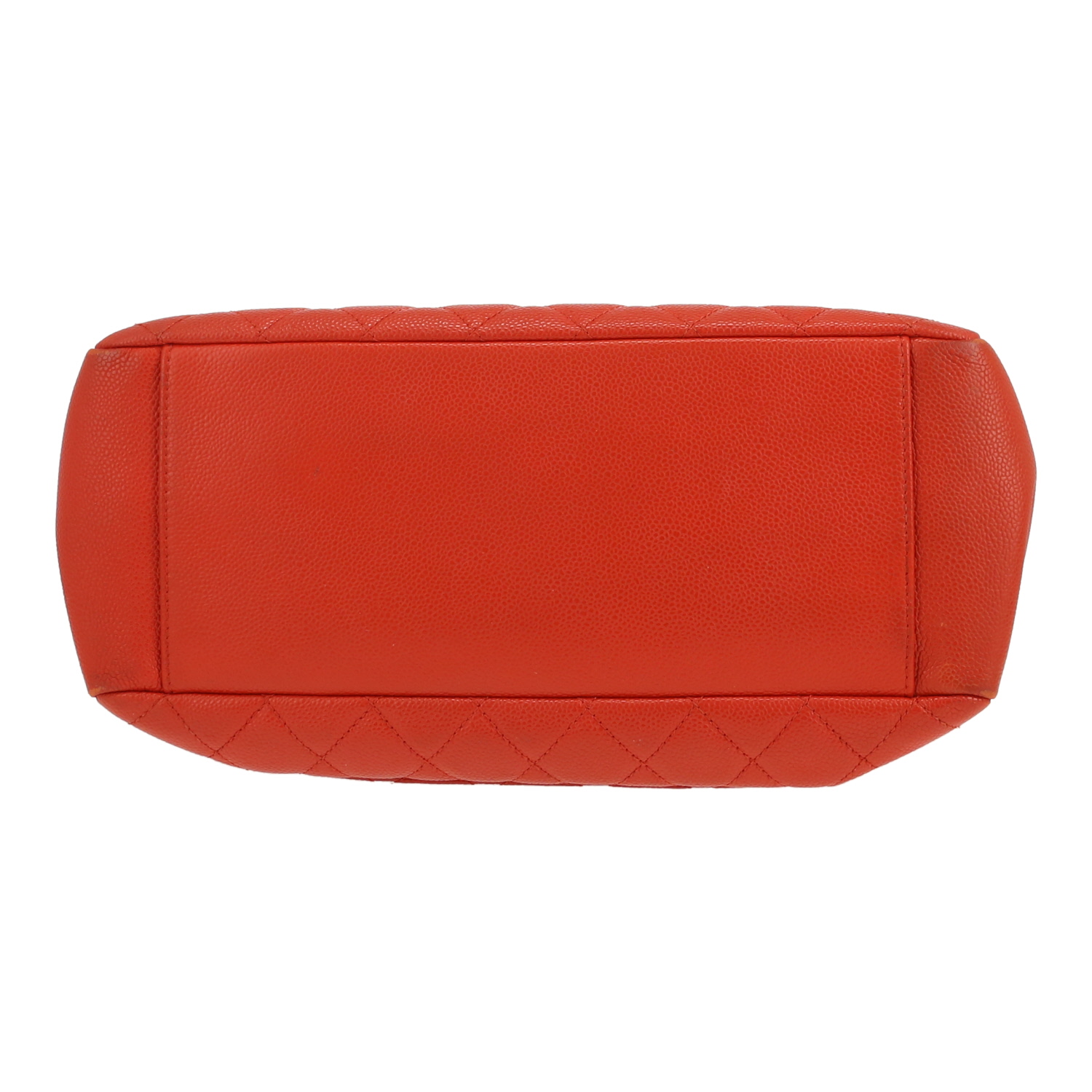 Sac à main Chanel  Shopping GST en cuir grainé matelassé rouge - Detail D1