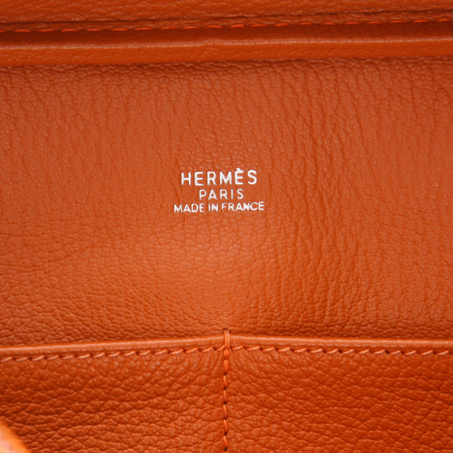 Borsa Hermès  Plume in pelle Epsom arancione - Detail D2