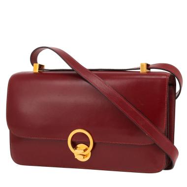Bolso de mano Hermès  Ring en cuero box rojo H
