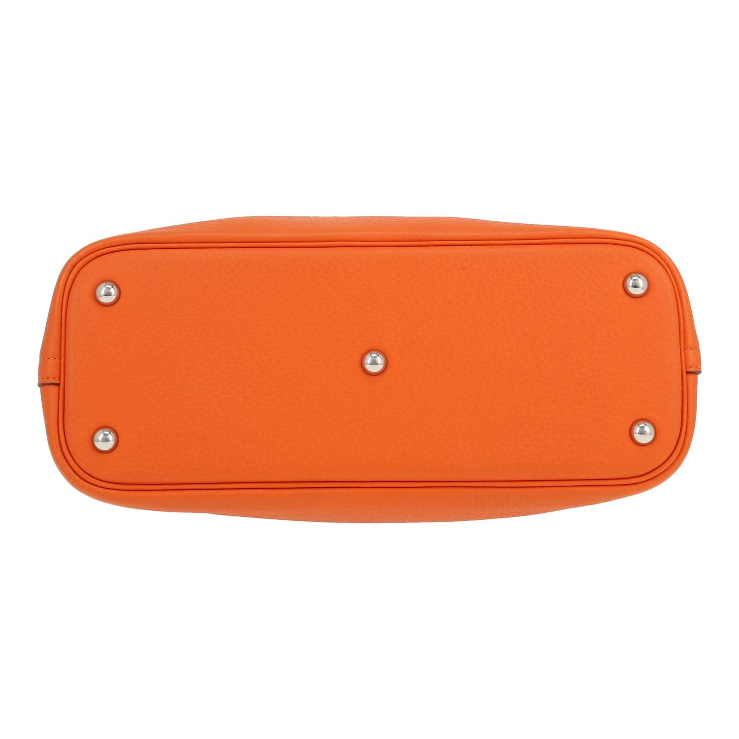 Hermès  Bolide 31 cm handbag  in orange leather taurillon clémence - Detail D1