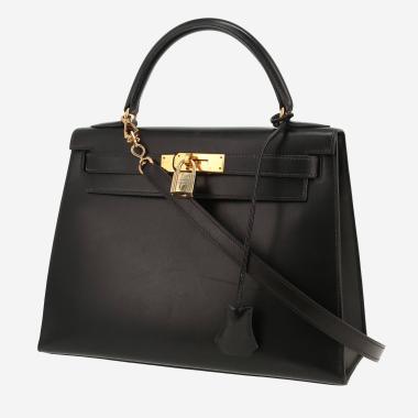 Hermès  Kelly 28 cm handbag  in black box leather