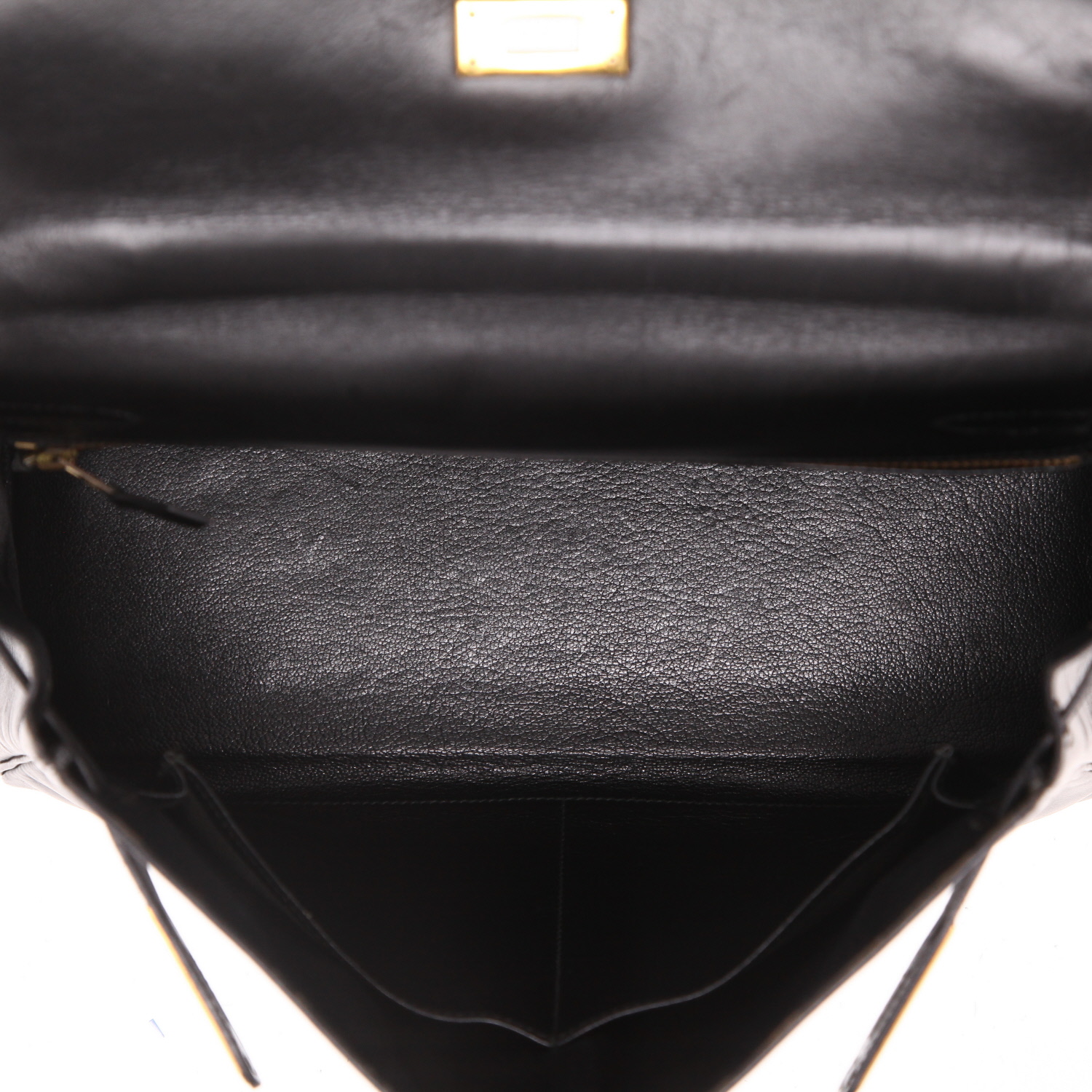Bolso Hermès Kelly de 32 cm en piel negra tipo «box» - Detail D3