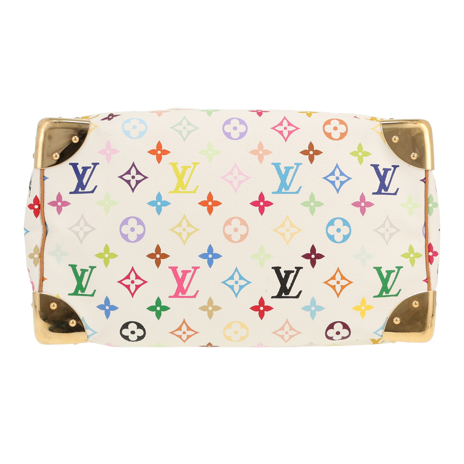 Sac à main Louis Vuitton  Speedy Editions Limitées en toile monogram multicolore et cuir naturel - Detail D1