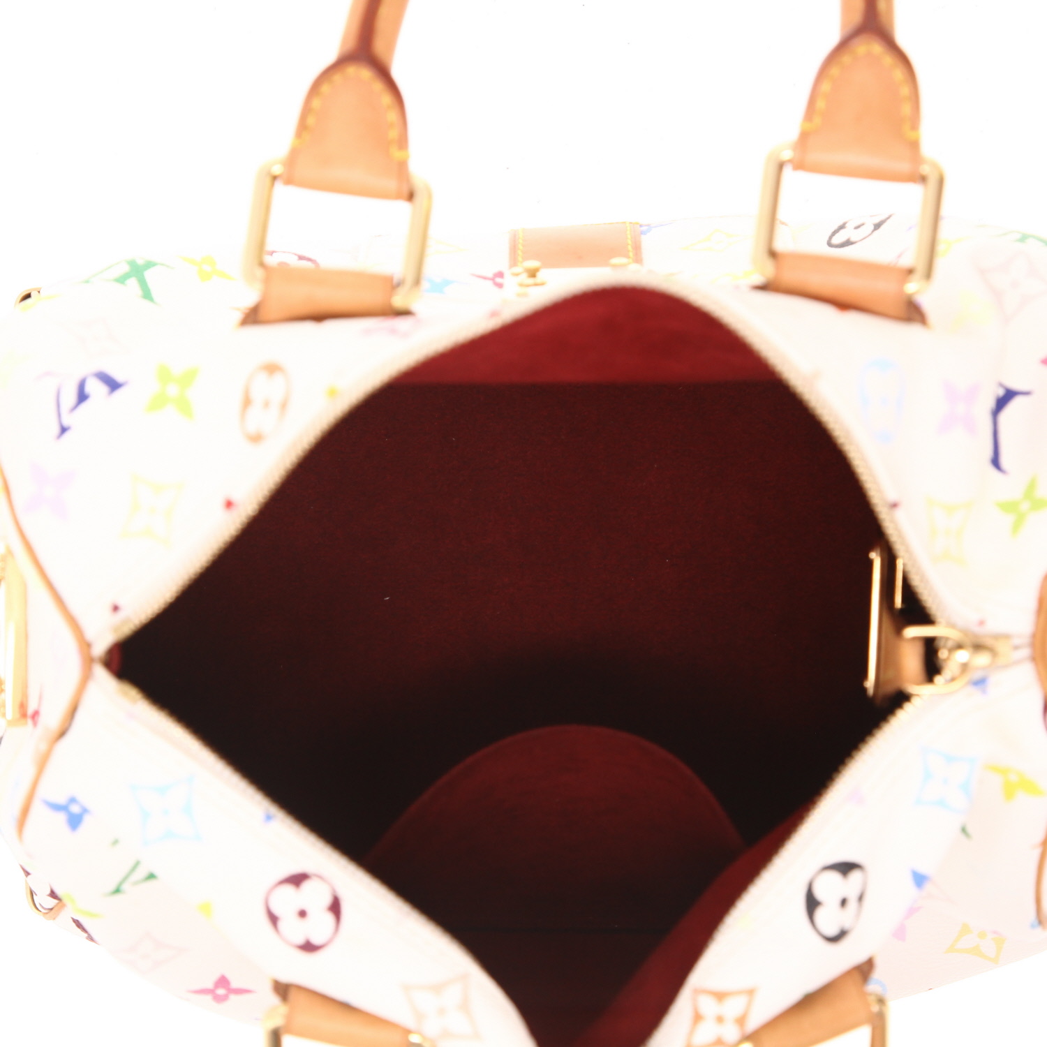 Louis Vuitton  Speedy Editions Limitées handbag  in multicolor monogram canvas  and natural leather - Detail D3