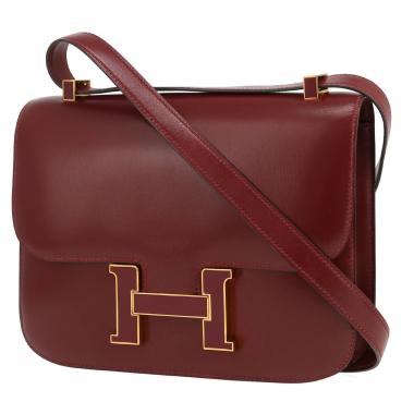 Borsa Hermès  Constance in pelle box bordeaux
