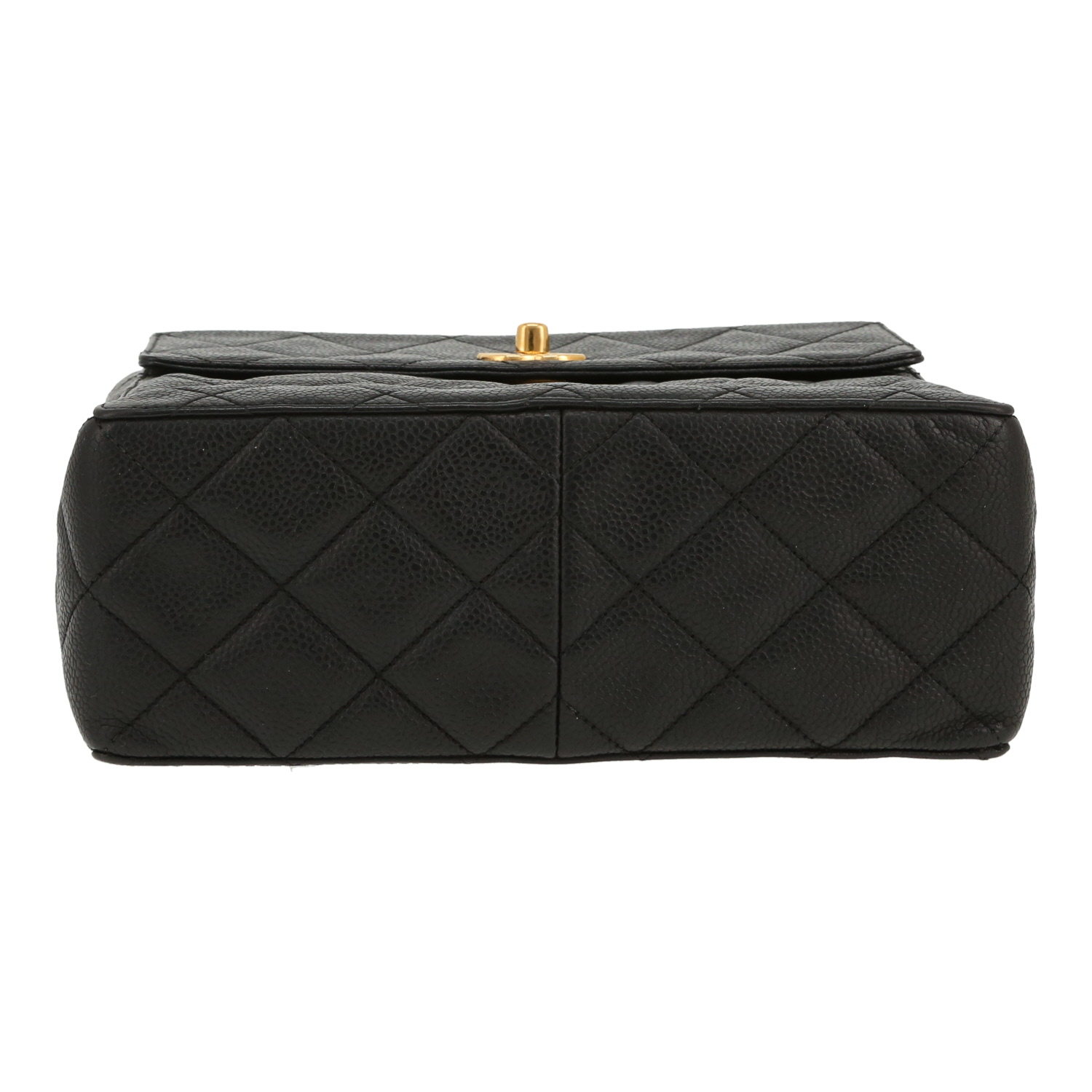 Sac à main Chanel   en cuir grainé matelassé noir - Detail D1