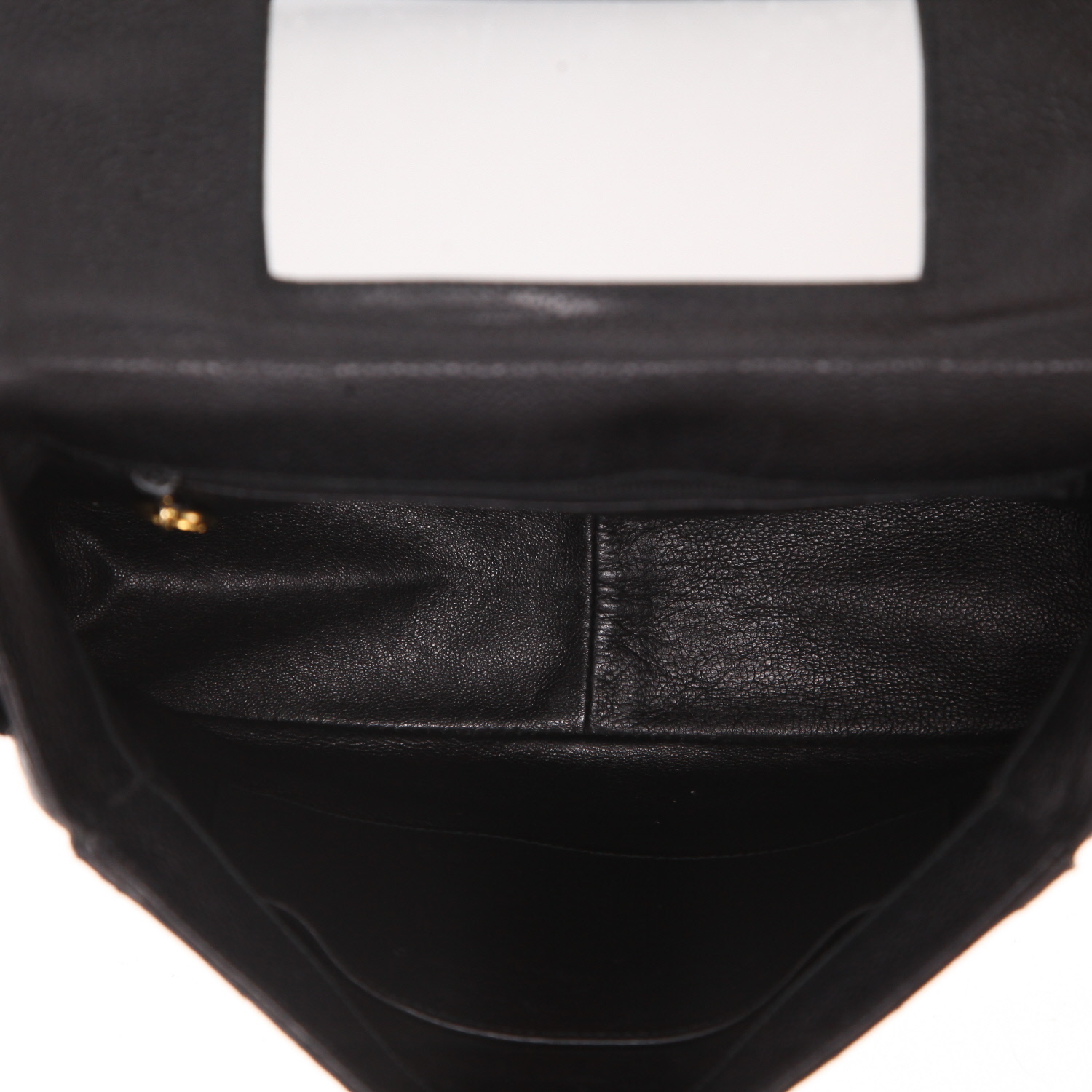 Sac à main Chanel   en cuir grainé matelassé noir - Detail D3