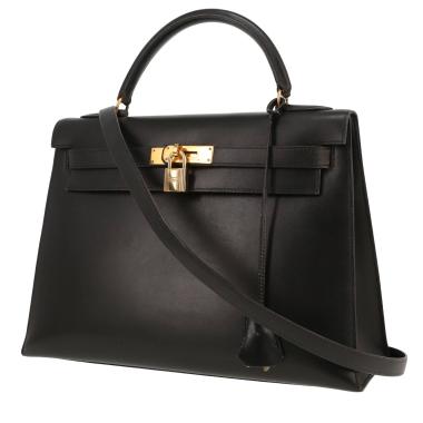 Hermès  Kelly 32 cm handbag  in black box leather