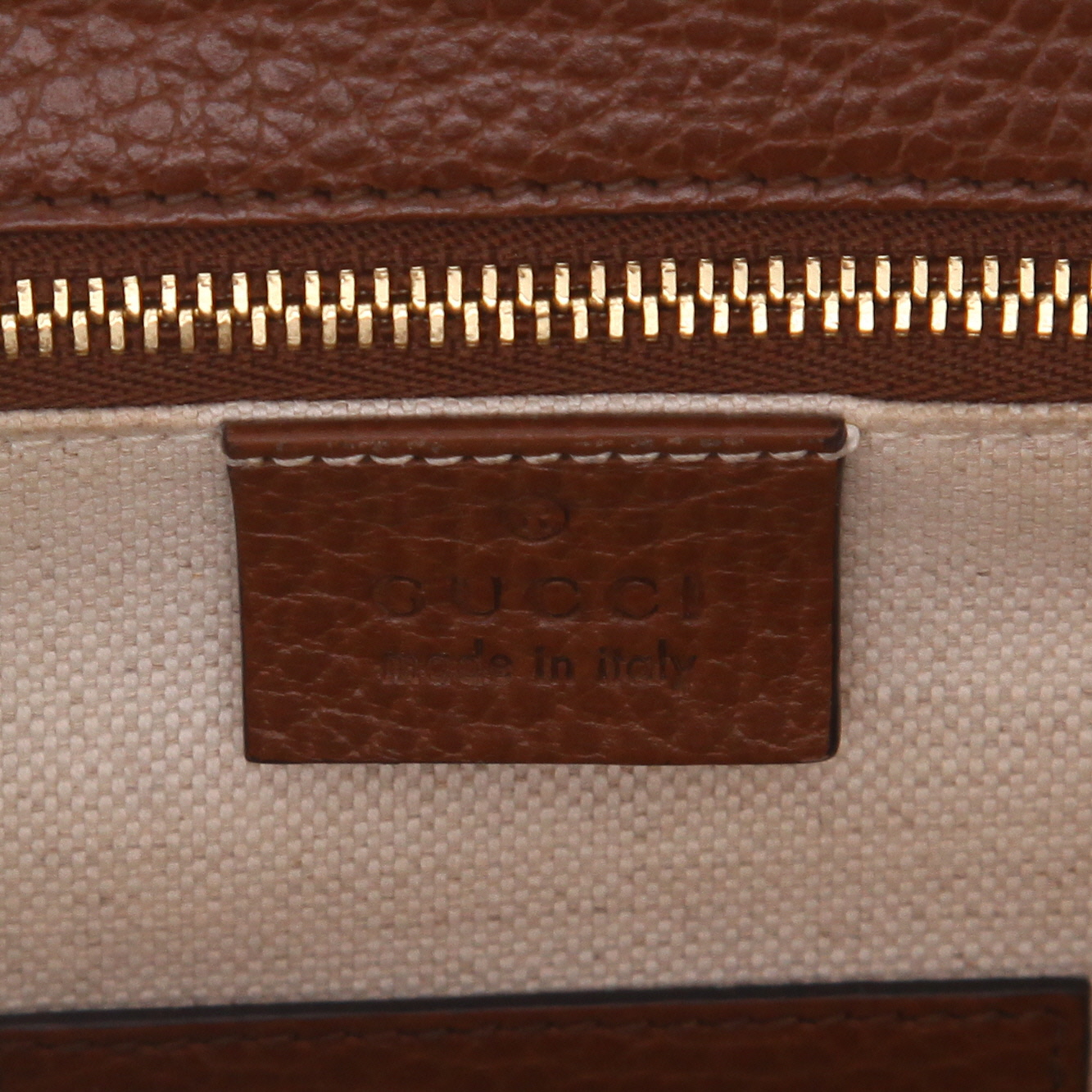 Gucci  Bamboo handbag  in blue monogram denim canvas  and brown leather - Detail D2