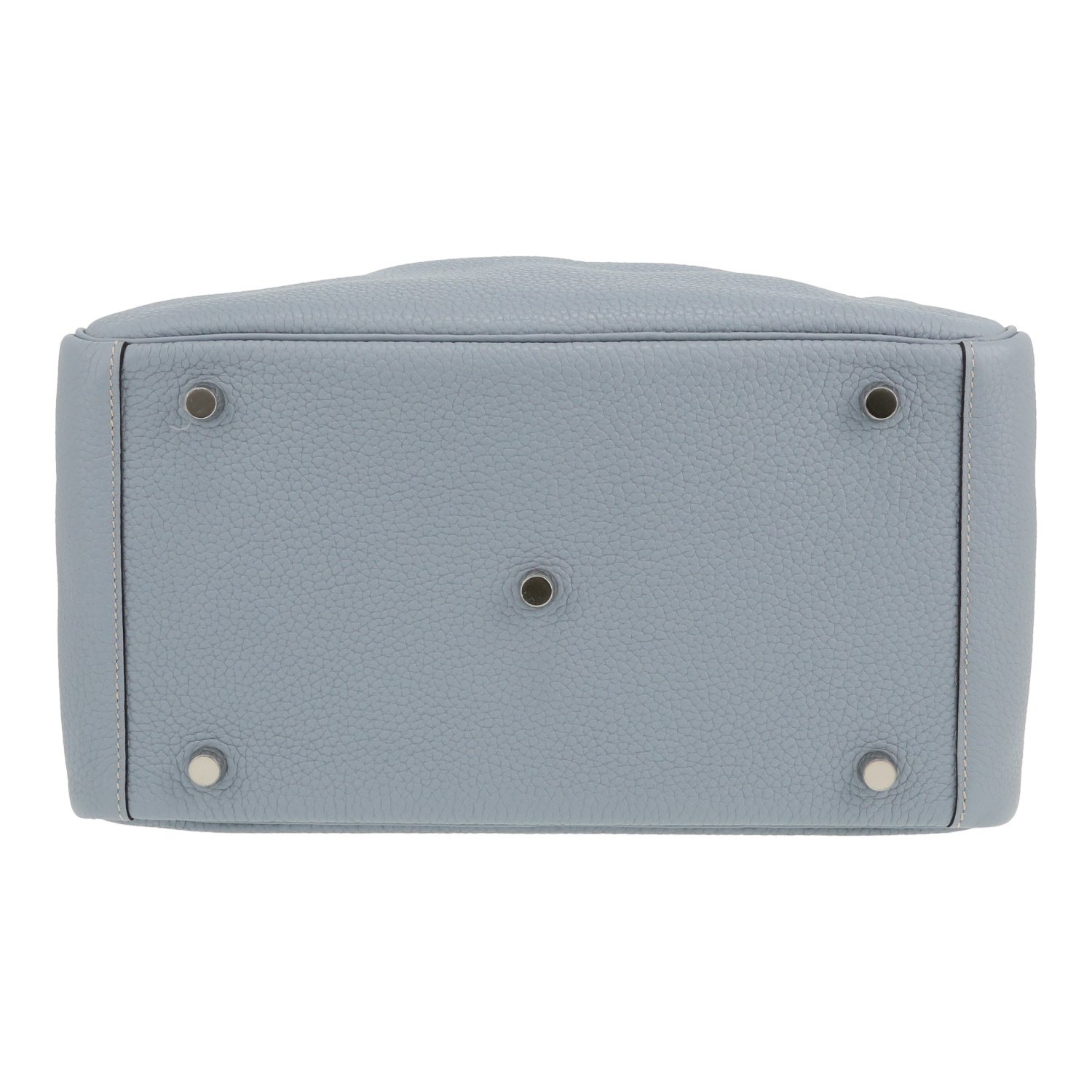 Hermès  Lindy 30 cm handbag  in Bleu Lin leather taurillon clémence - Detail D1