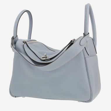 Sac à main Hermès  Lindy 30 cm en cuir taurillon clémence Bleu Lin