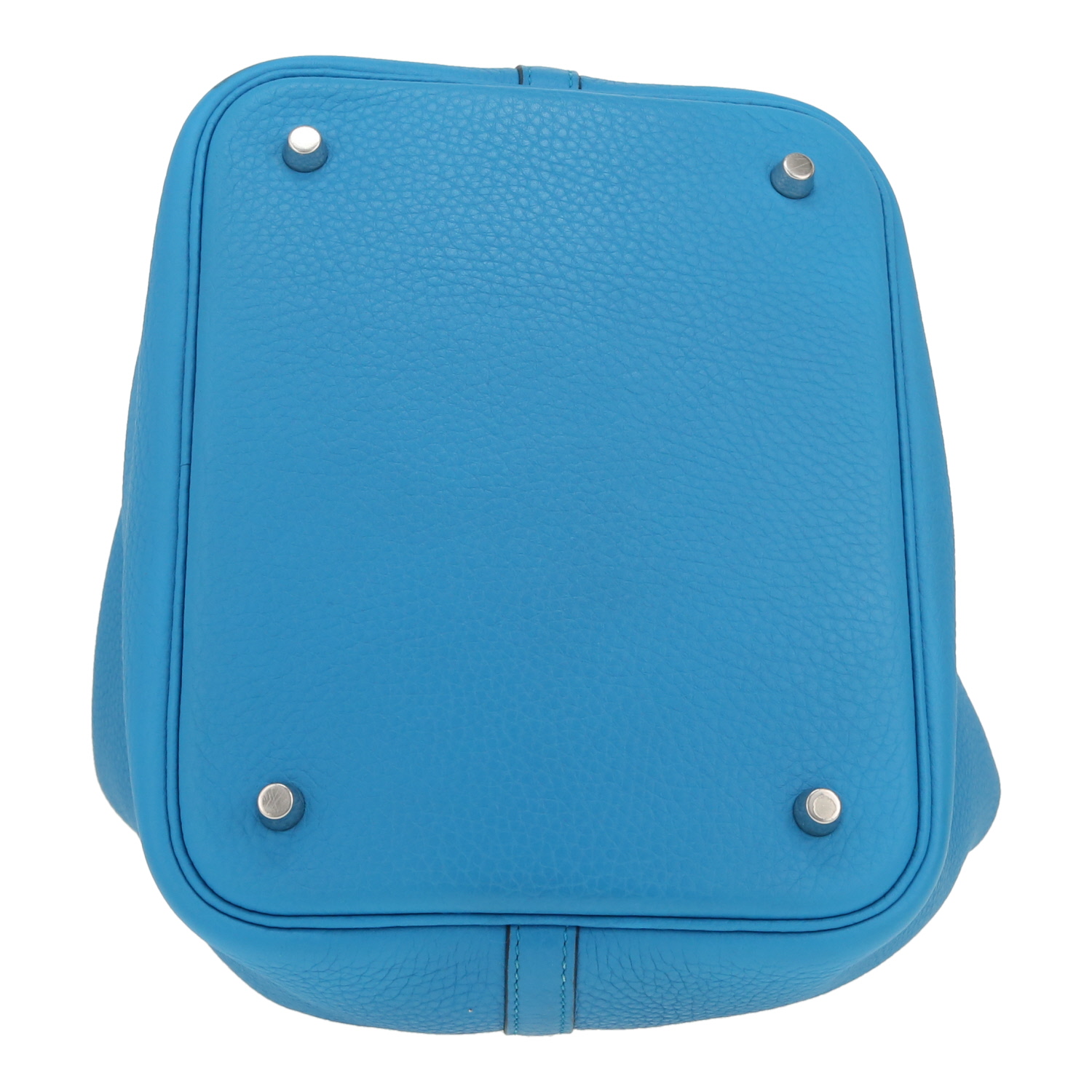 Sac à main Hermès  Picotin 22 cm en cuir taurillon clémence Bleu Zanzibar - Detail D1