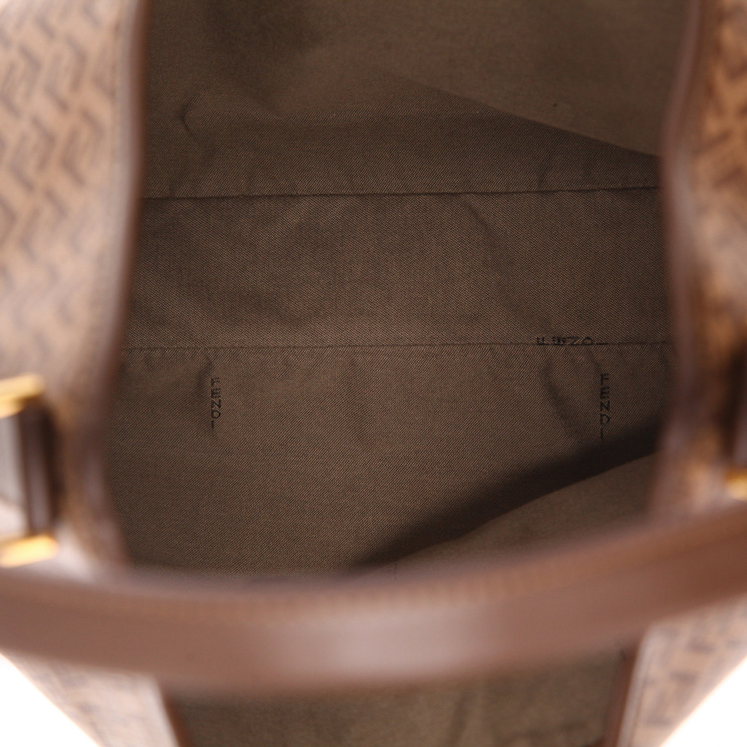 Fendi   handbag  in brown coated canvas  and brown leather - Detail D3