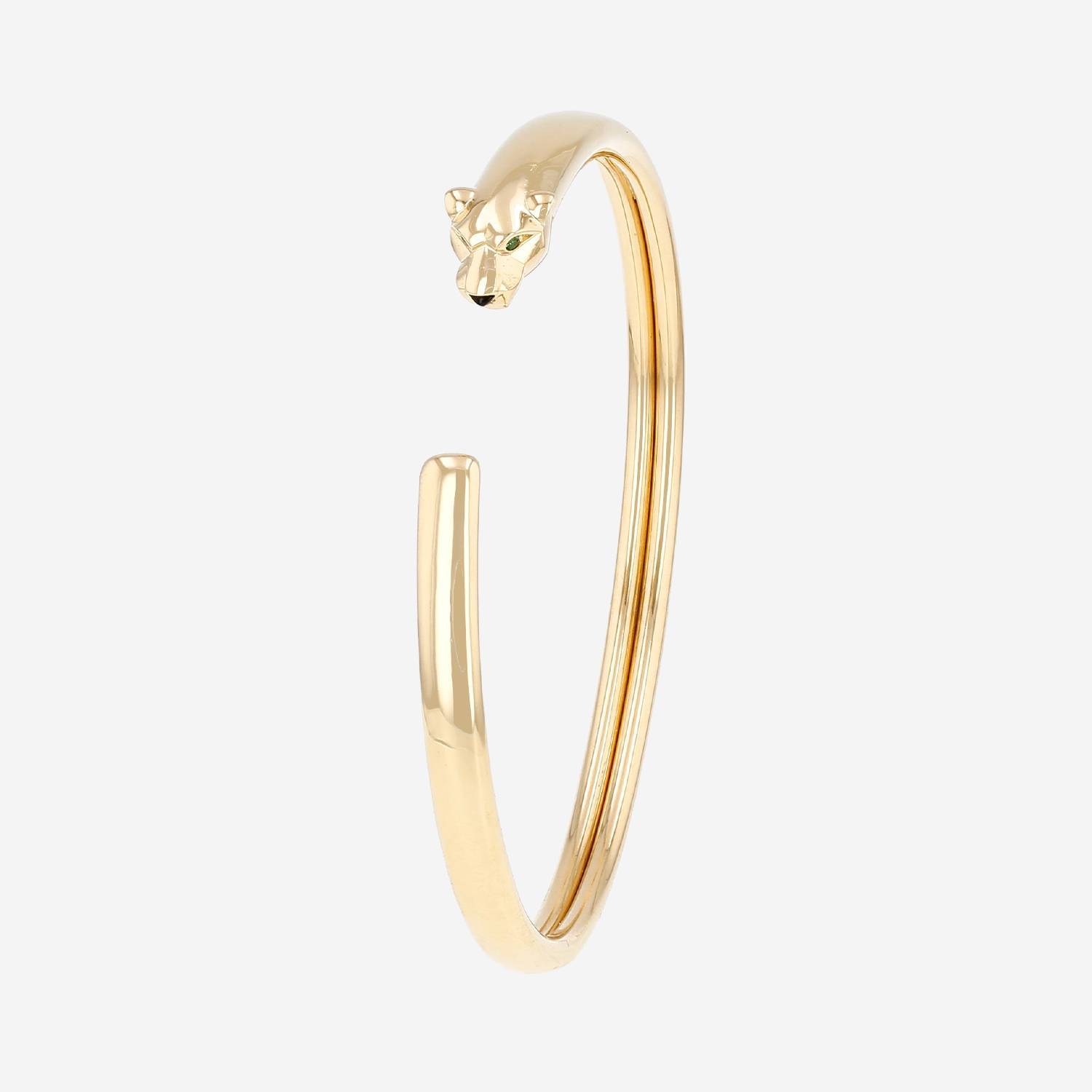 Bracciale semi-flessibile Cartier Panthère in oro giallo, Tsavorite e onice