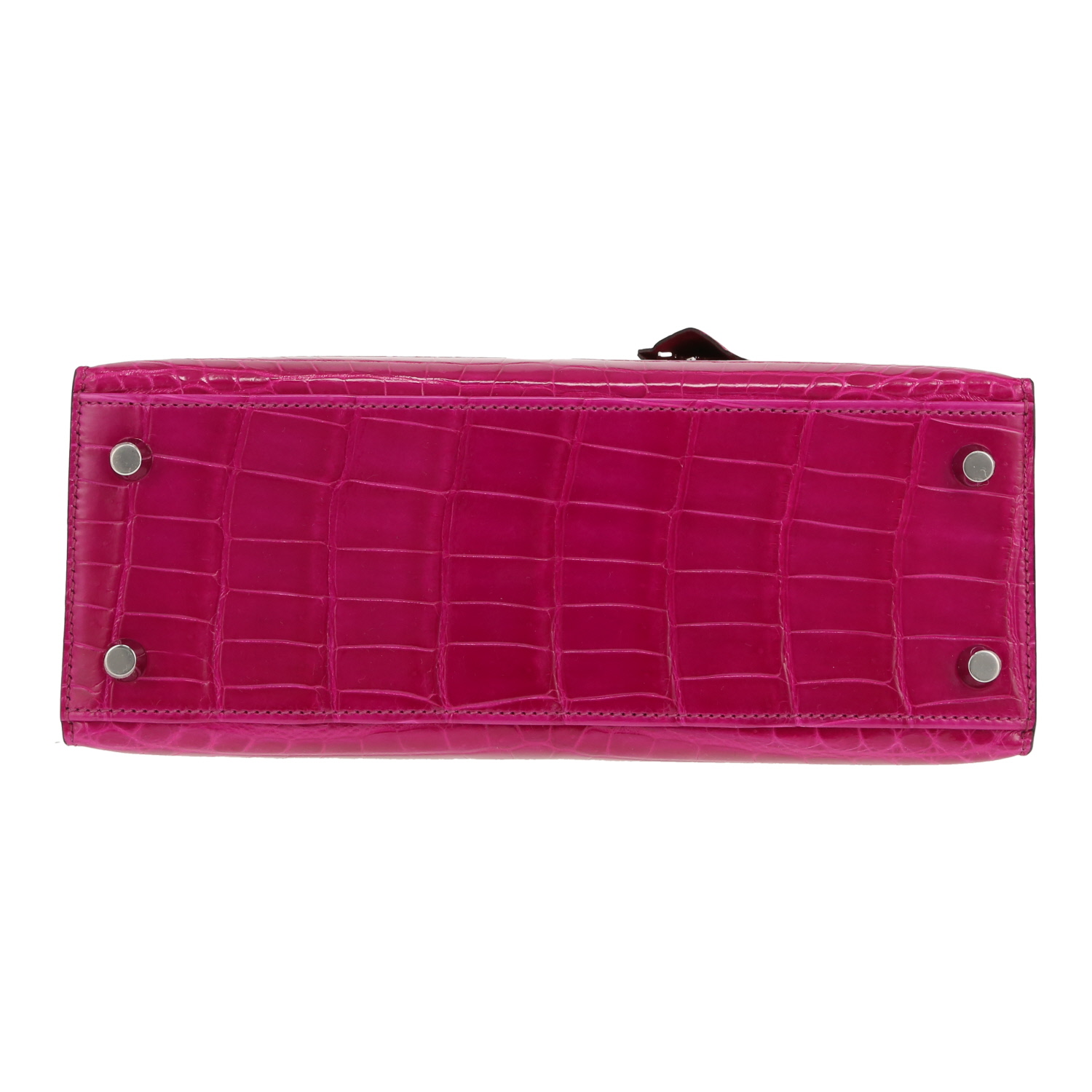 Borsa Hermès  Kelly 25 cm in coccodrillo niloticus Rose Sheherazade - Detail D1