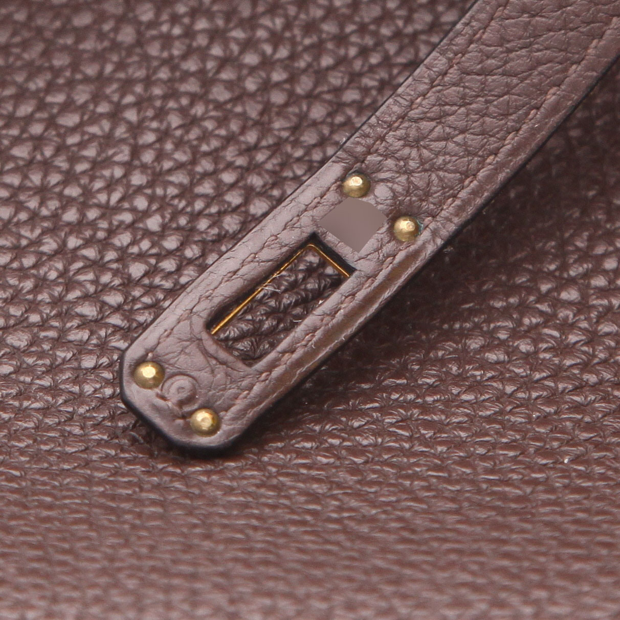 Bolso de mano Hermès  Birkin 25 cm en cuero togo marrón - Detail D4