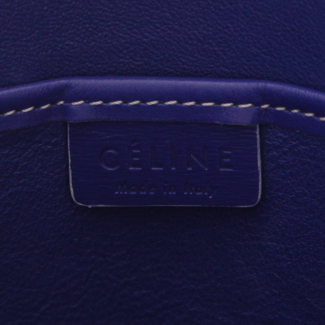 Bolso bandolera Celine  Luggage Nano en cuero azul y gris - Detail D2