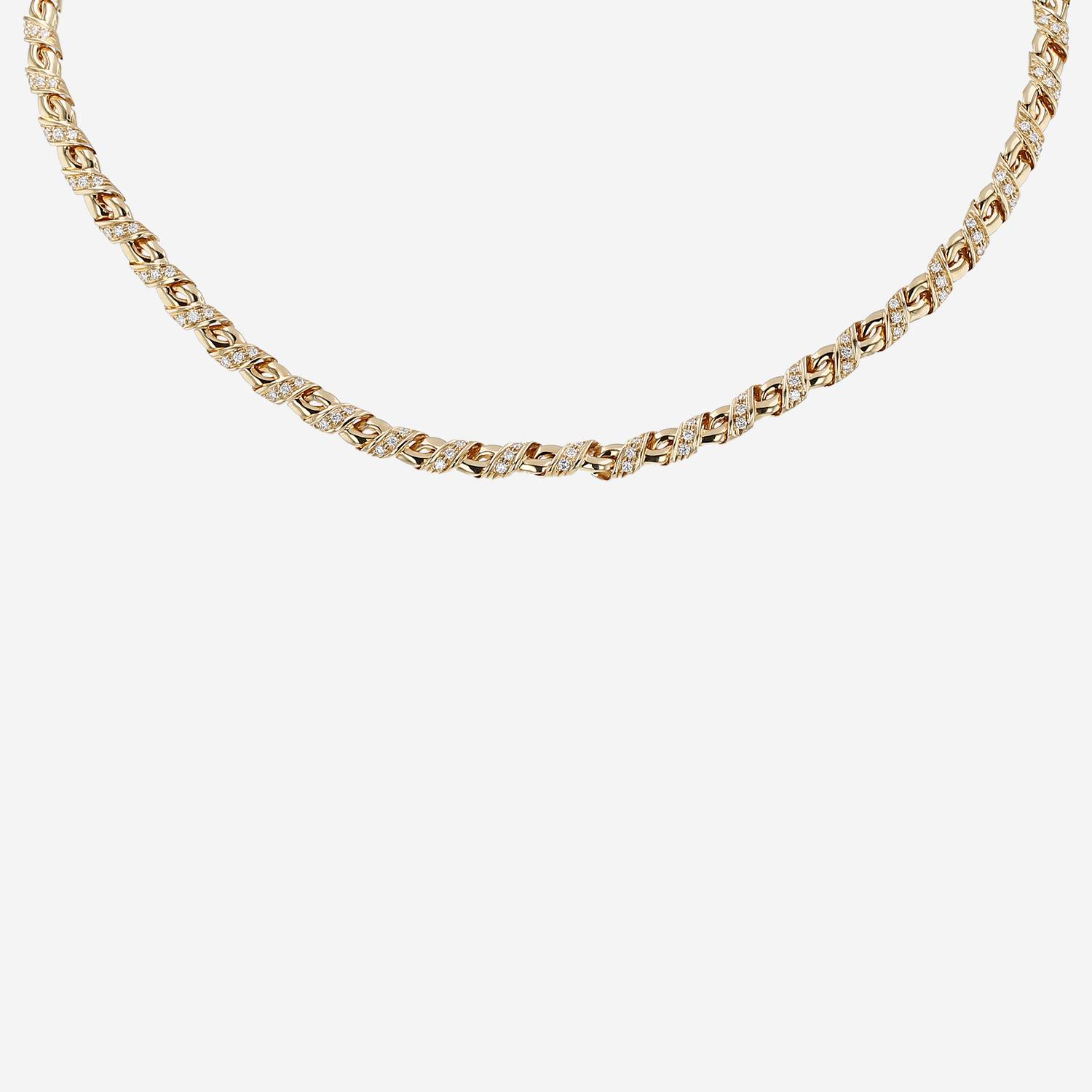 Collier Chaumet  en or jaune et diamants