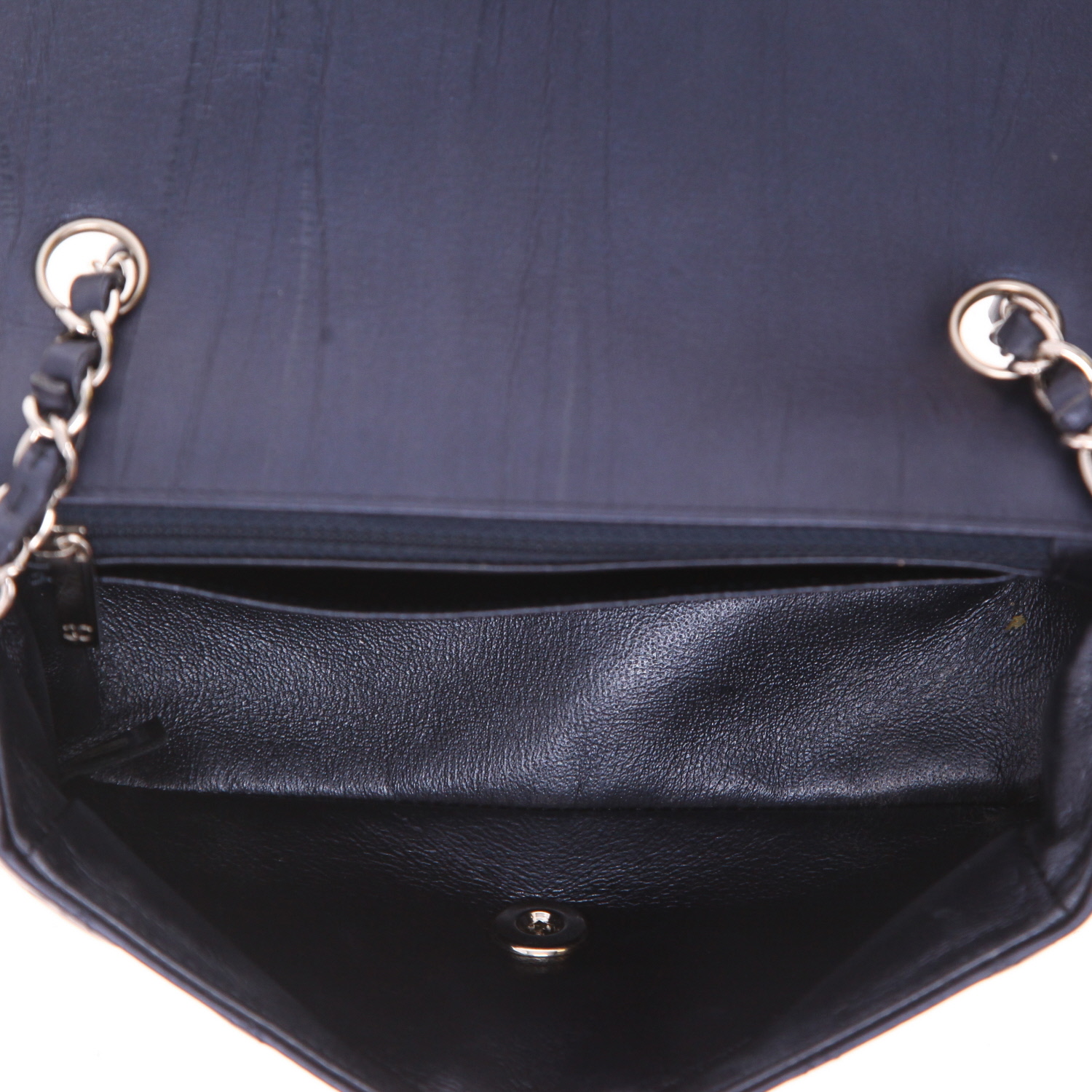 Borsa a tracolla Chanel  Mini Timeless in pelle trapuntata blu metallizzato - Detail D3