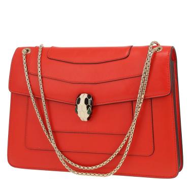 Bulgari  Serpenti handbag  in red leather