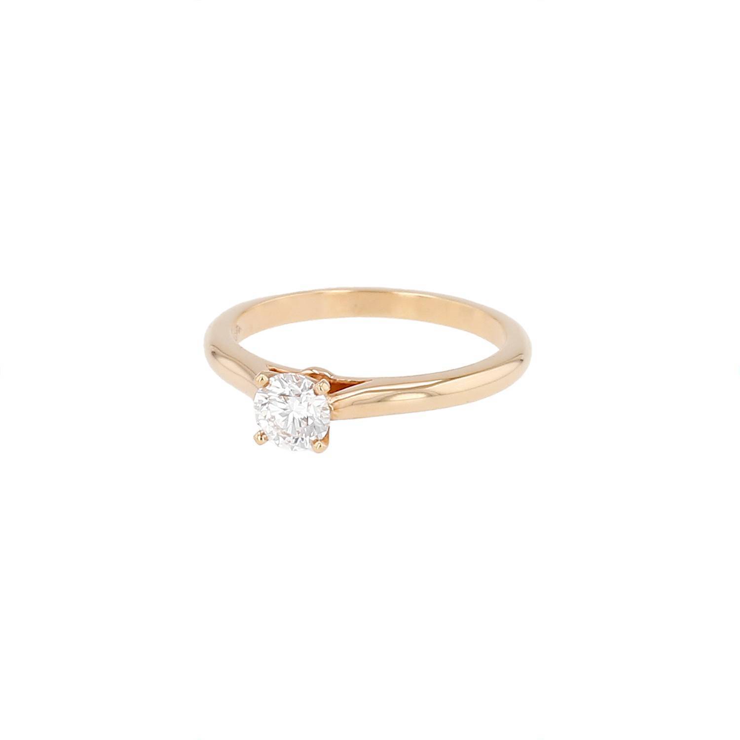 Bague Solitaire Cartier 1895 Or Rose Diamant Occasion Bague Solitaire Cartier 1895 Or Rose Diamant Occasion