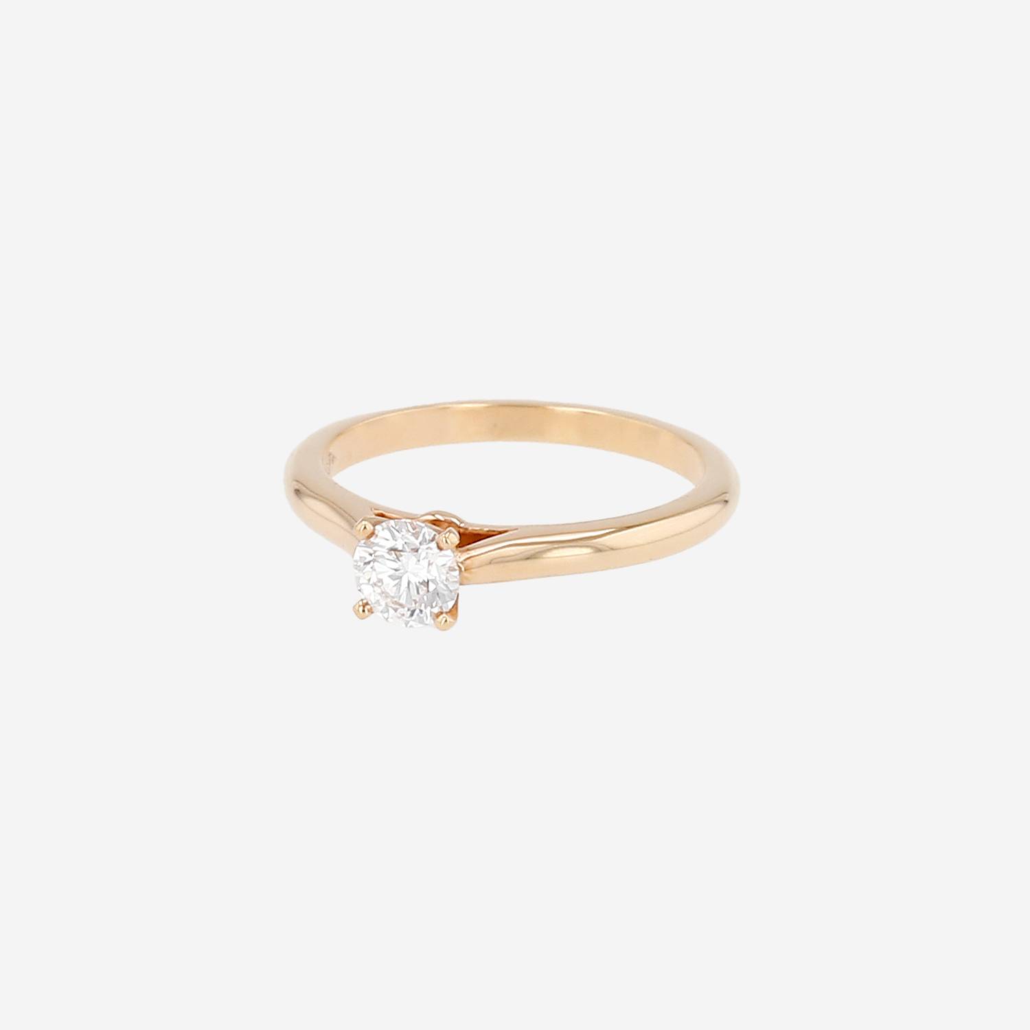 Cartier 1895 solitaire ring in pink gold and diamond