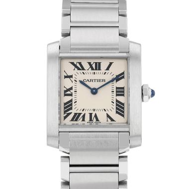 Montre Cartier Tank Française moyen modèle  en acier Ref: Tank Française  Vers 2010