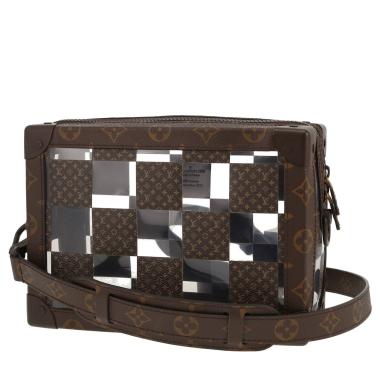 Bolso bandolera Louis Vuitton  Soft Trunk en lona Monogram marrón y vinilo transparente