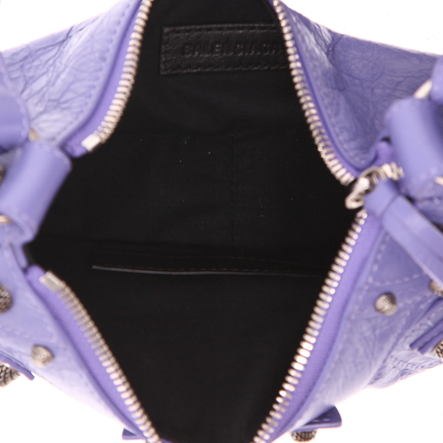 Sac bandoulière Balenciaga  Cagole en cuir vieilli violet - Detail D3