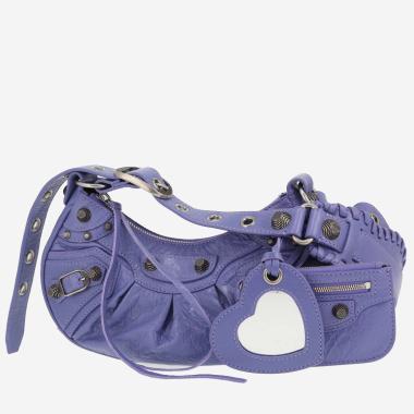 Sac bandoulière Balenciaga  Cagole en cuir vieilli violet