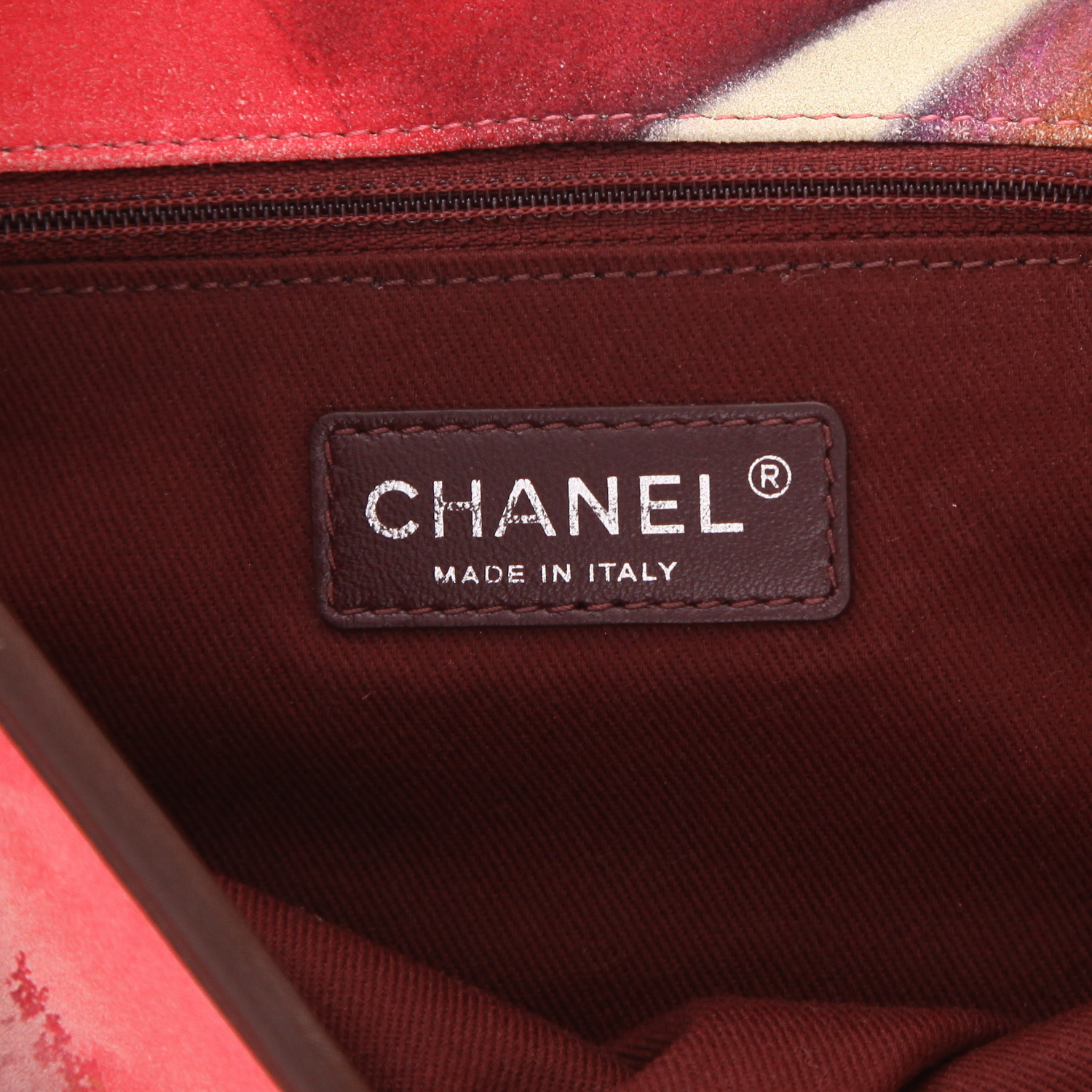 Bolso bandolera Chanel  Editions Limitées en lona multicolor y cuero marrón - Detail D2