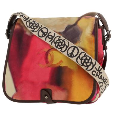 Sac bandoulière Chanel  Editions Limitées en toile multicolore et cuir marron