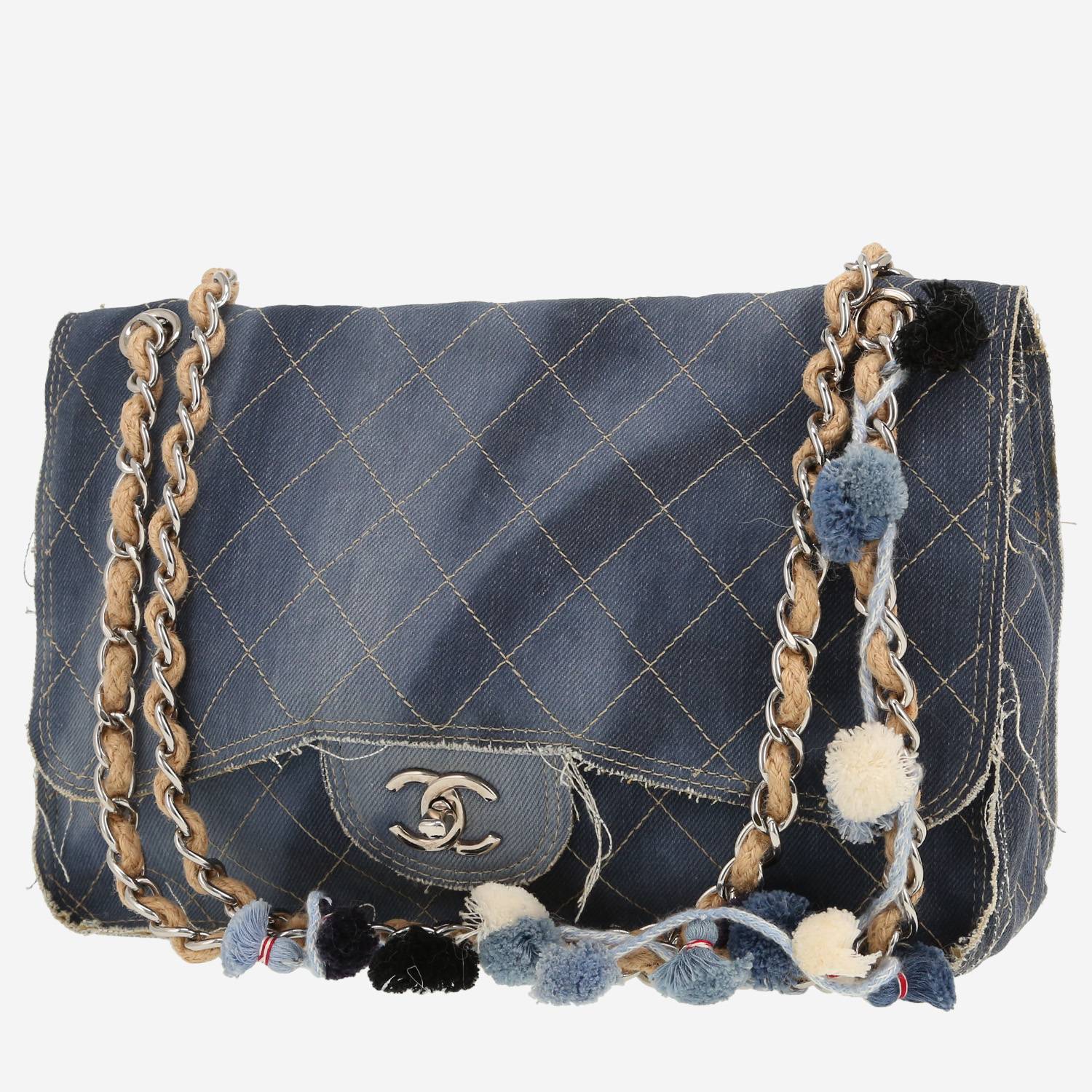 Sac à main Chanel  Timeless en toile denim bleue