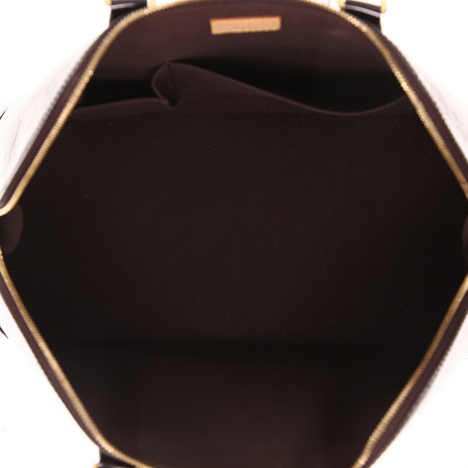 Sac à main Louis Vuitton  Alma grand modèle  en cuir verni monogram aubergine - Detail D3